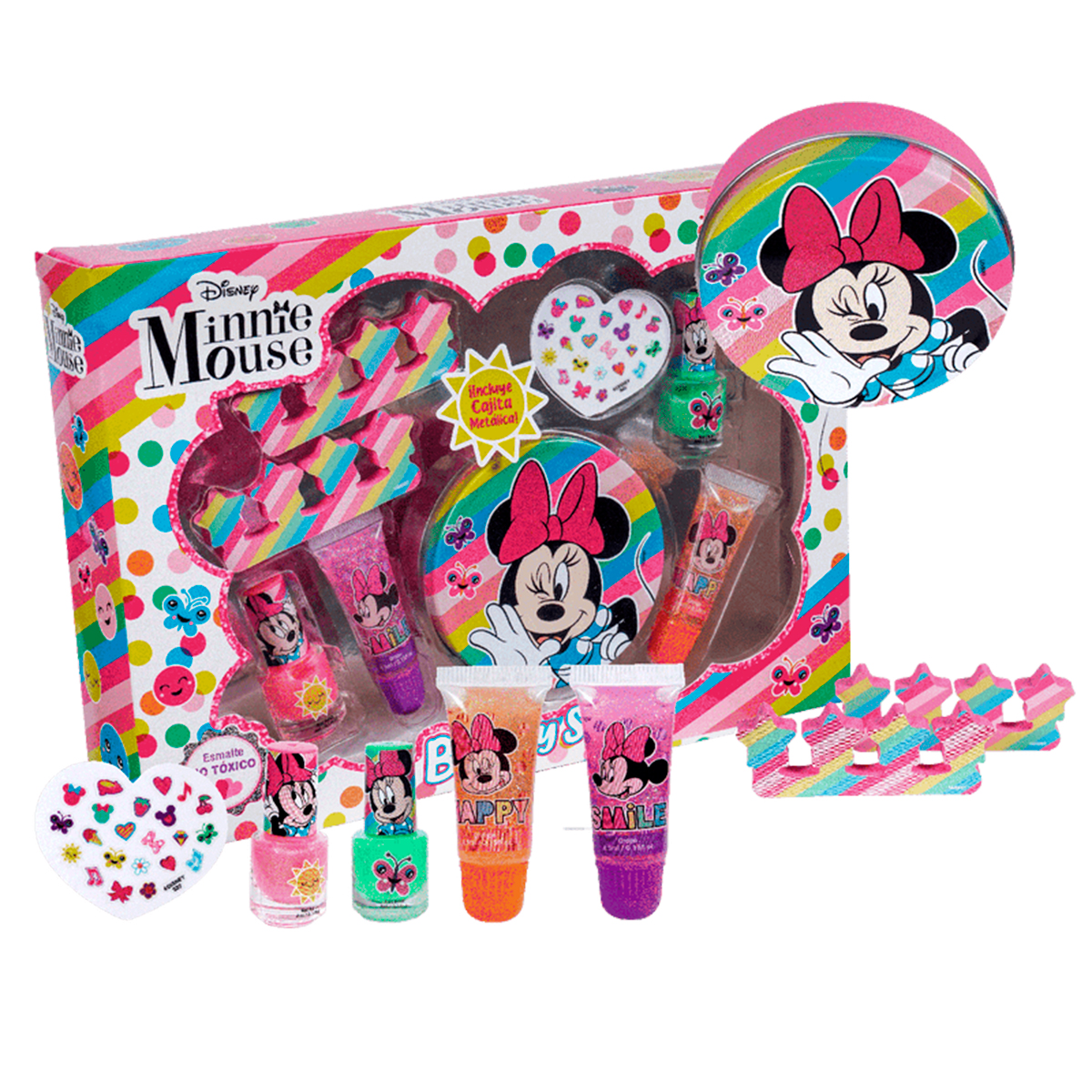 Set Pinturas De Uñas Stickers Labial Para Niñas Minnie Mouse - Agatha Market