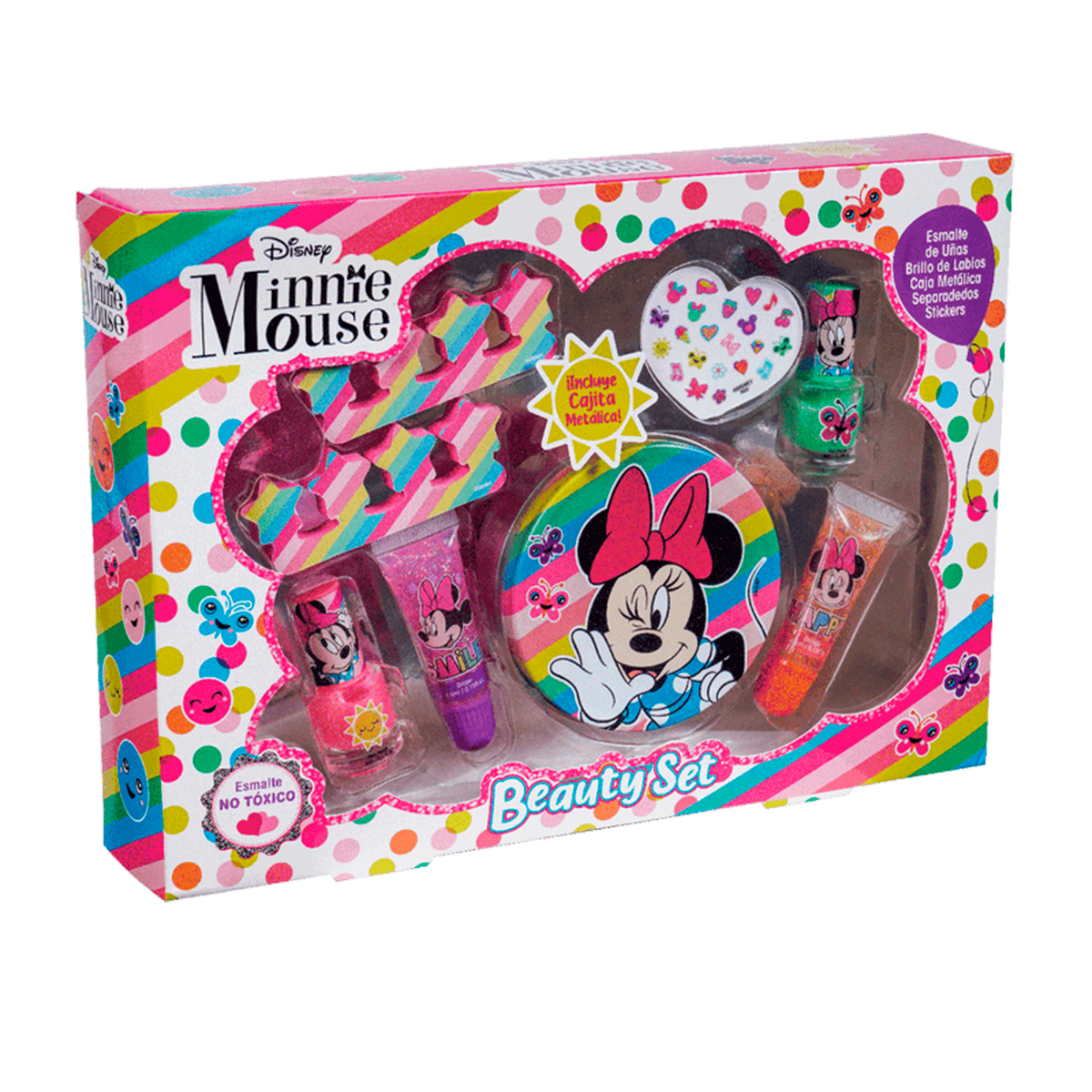 Set Pinturas De Uñas Stickers Labial Para Niñas Minnie Mouse - Agatha Market
