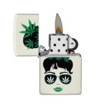 Encendedor Zippo Green Plant Girl Glow Design Blanco ZP49837 Agathamarket.cl 3