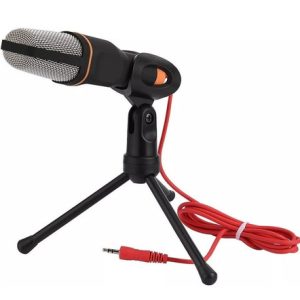 Microfono Condensador Con Soporte Y Cable Auxiliar