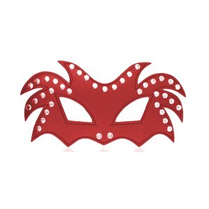 Antifaz Mascara Erotica Bdsm Ecocuero Rojo Agathamarket.cl