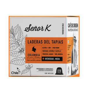 Cápsulas Nespresso Colombia Laderas Tapias X10 Cafe Señor K Agathamarket.cl