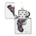 Encendedor Zippo Spazuk Flower Gun Design Blanco ZP29894 Agathamarket.cl 2