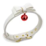 Collar Gargantilla Choker Con Cascabel Eco Cuero Blanco Agathamarket.cl 2