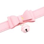 Collar Gargantilla Choker Con Cascabel Eco Cuero Rosa Agathamarket.cl 4