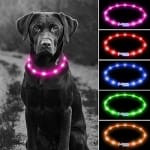 COLLAR CON LUZ DE GOMA AZUL MASCOTA USB TALLA S Agathamarket.cl 4