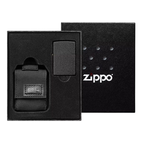 Zippo Black Crackle+Estuche Tactical